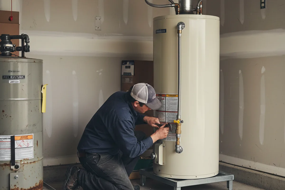 Water heater and shutoff valve replacement in Medusa