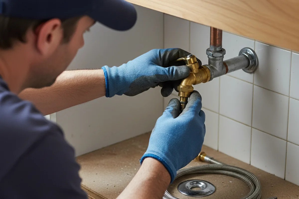 Shutoff valve and fitting work during Faucet and Fixture Repair in Medusa